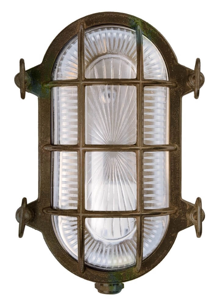 Messing wandlamp Tortuga transparant glas