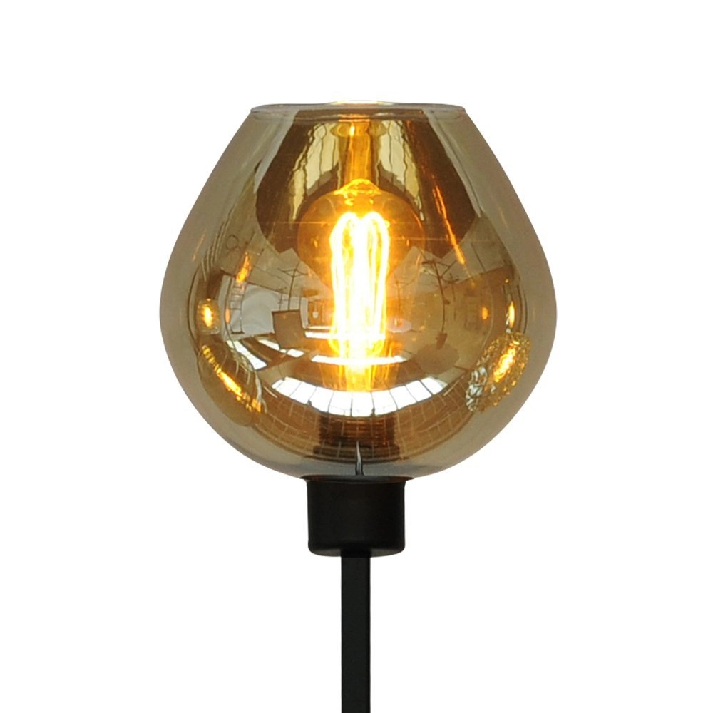 Vloerlamp zwart Quinto Smoke met smoke glas Masterlight 8718121220062