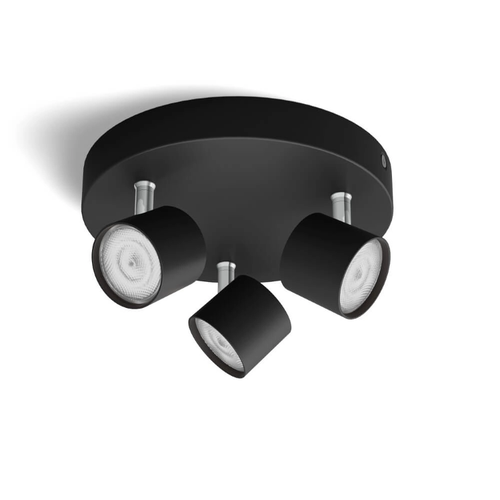 Zwarte led plafondspot Star 3-lichts