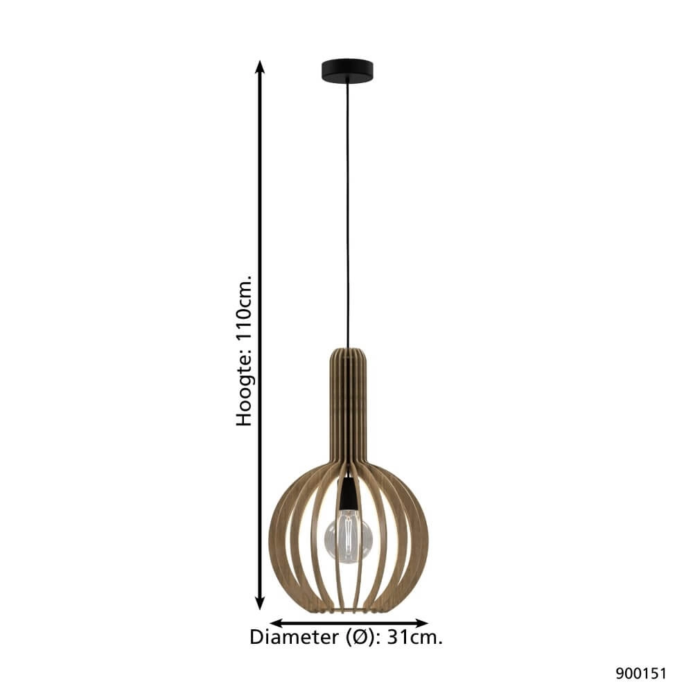 Houten hanglamp Velasco Ø 31cm Eglo 9008606224043