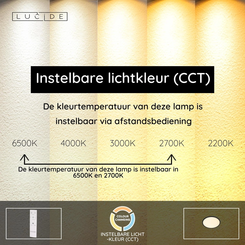 Plafonniere Castor zwart met wit Ø 32cm Lucide 5411212071804