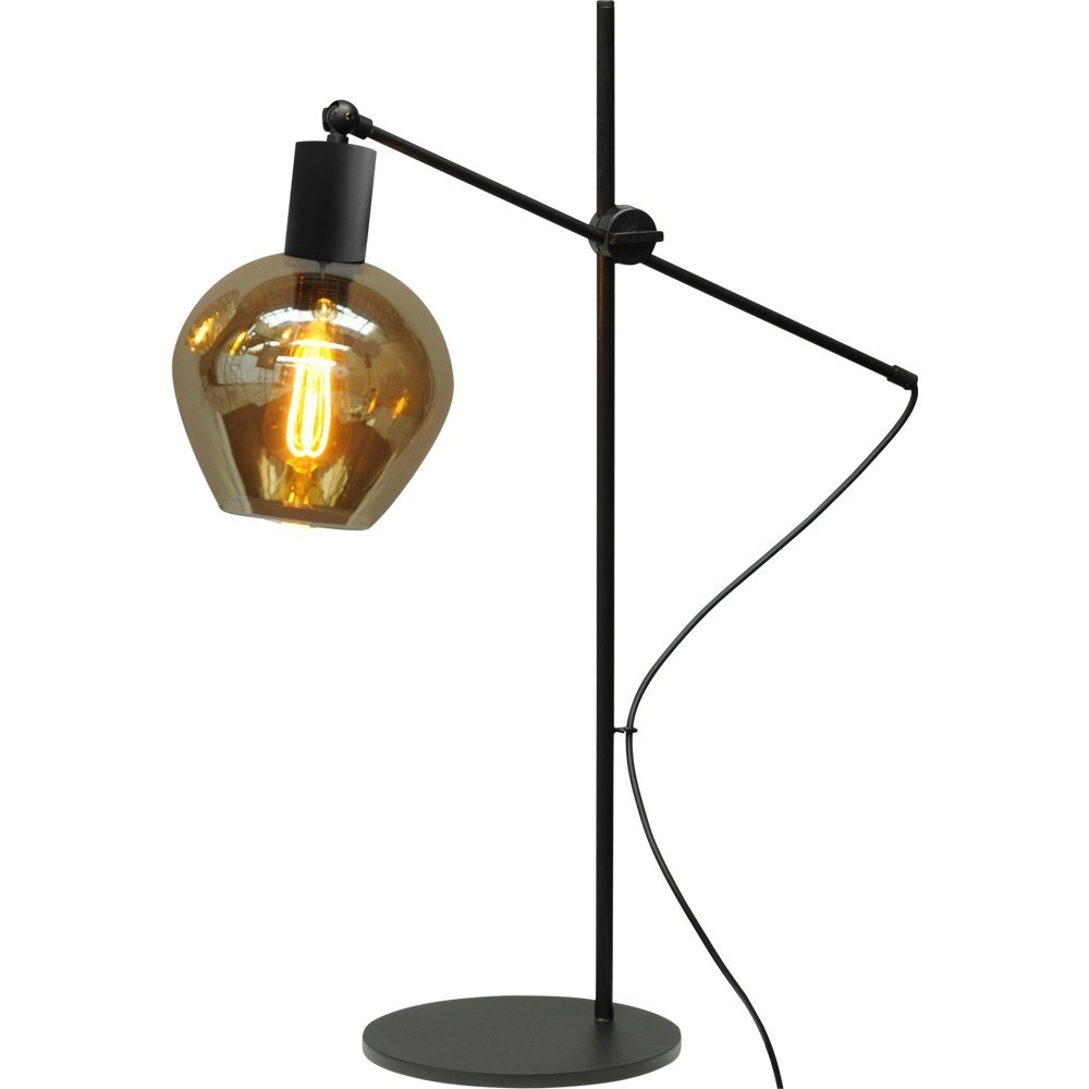 Tafellamp zwart Bounty met blackline glas