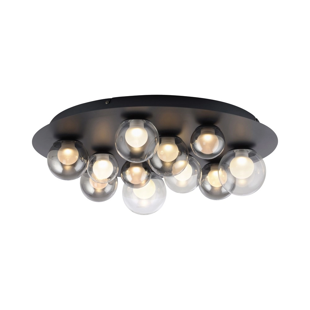 11-lichts plafondlamp Pure Popup Mystic grey met smoke glas Paul Neuhaus 4012248397176