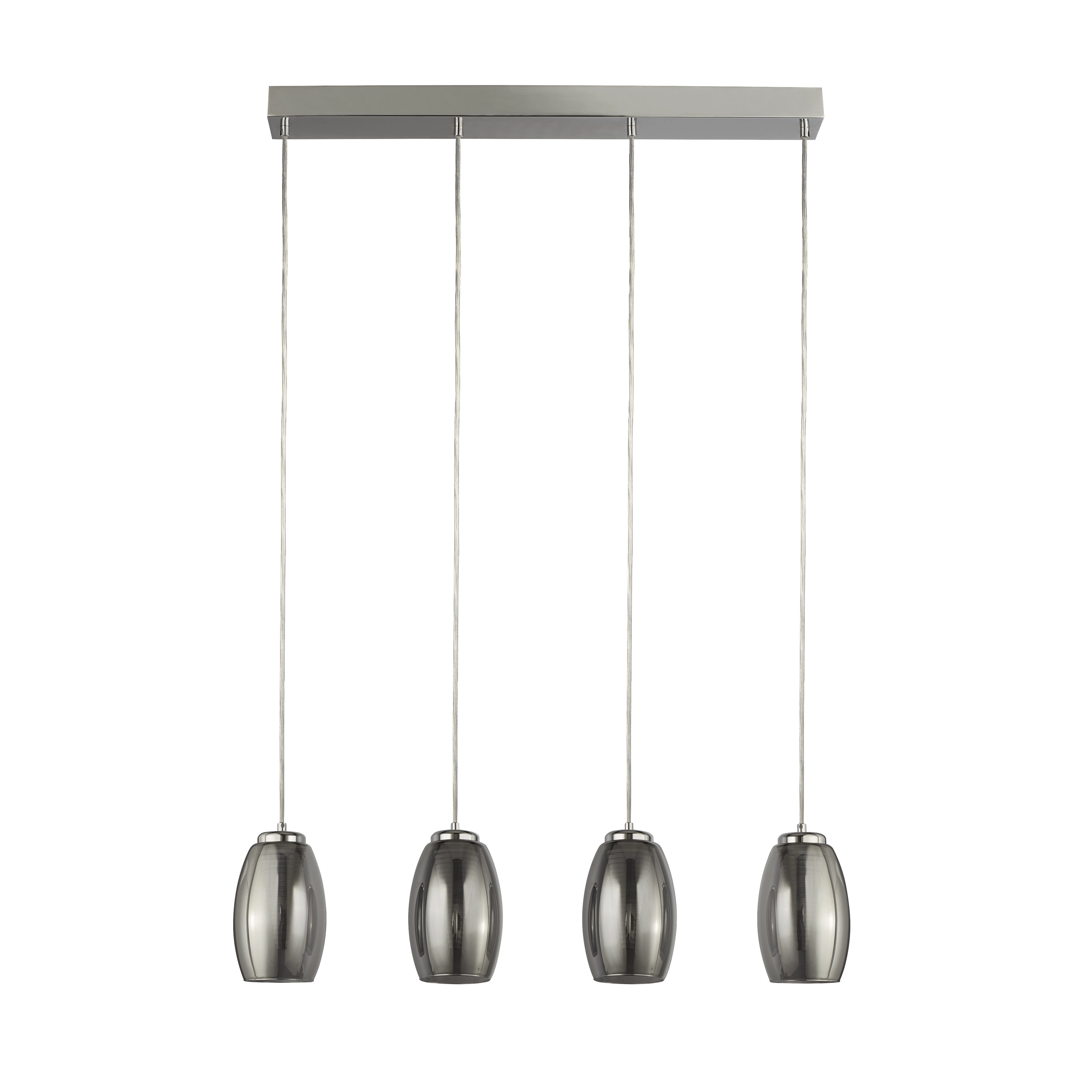 Eetkamer hanglamp Cyclone chroom met smoke glas
