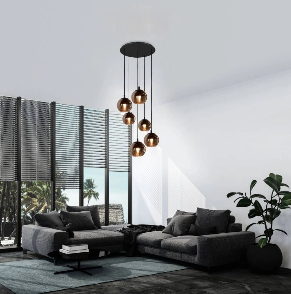 Hanglamp 6-lichts Lemorieta zwart Stars of Light 9002759396879
