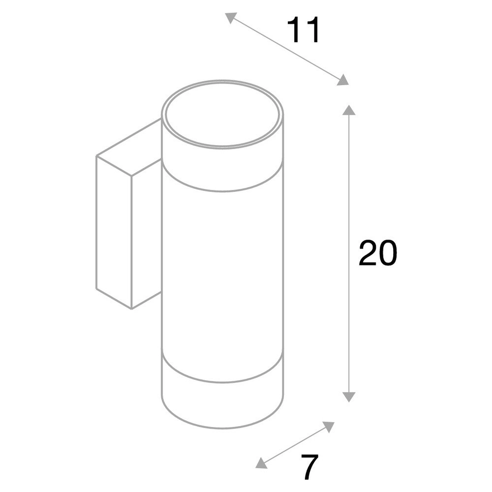 Zwarte wandspot Astina Up-Down SLV 4024163231275