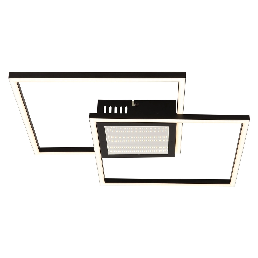Moderne plafondlamp Saunders zwart vierkant Globo 9007371475353