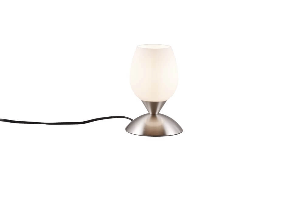 Tafellamp nikkel Cup Ii wit glas Tafellamp nikkel Cup Ii wit glas