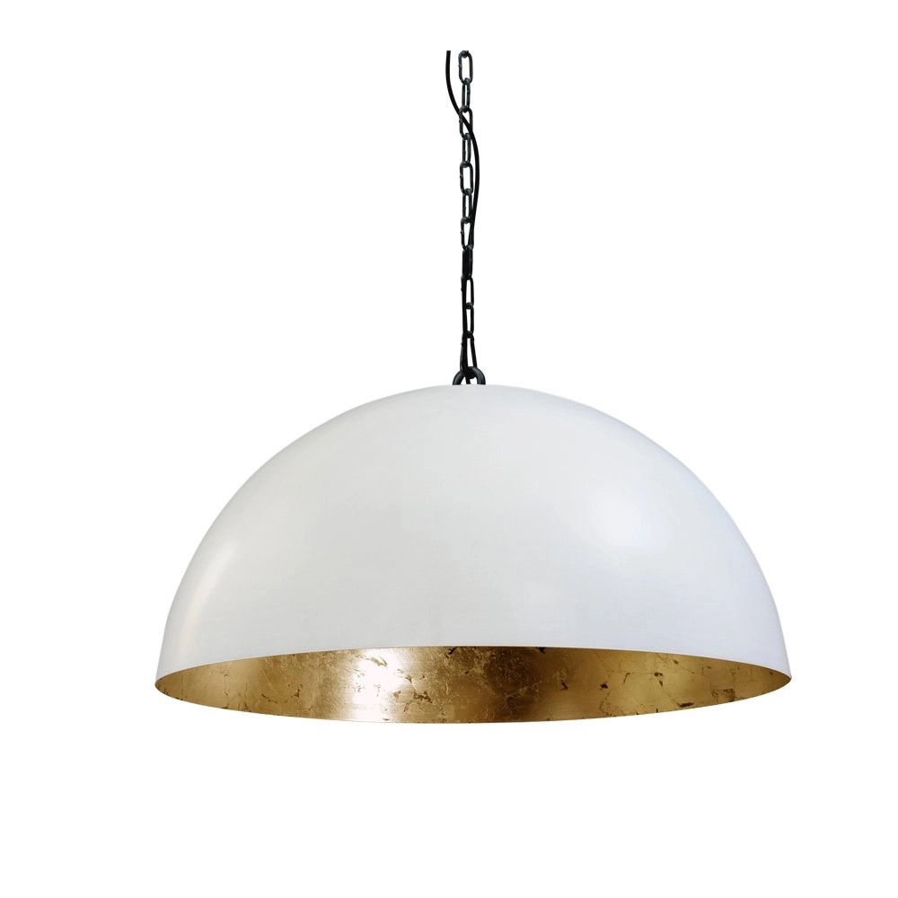 Stoere witte hanglamp Industria Gold 80