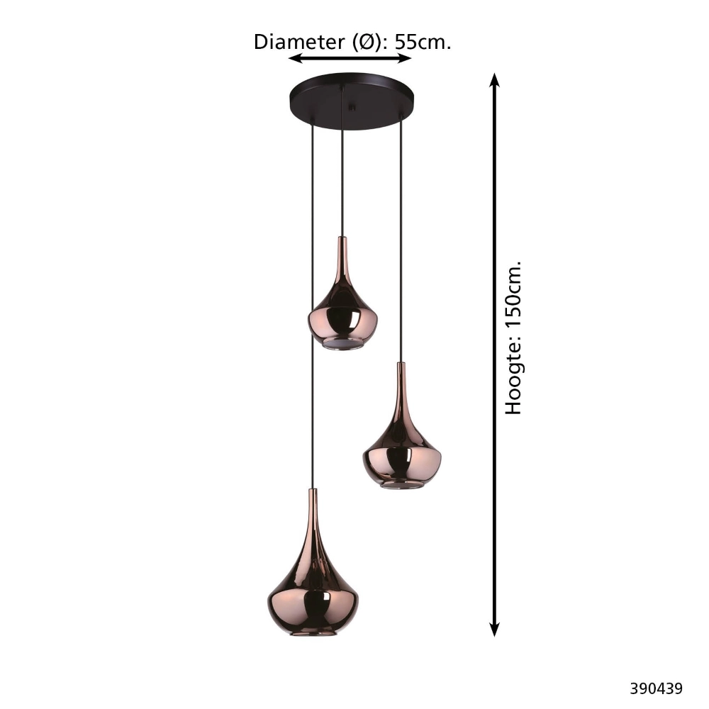 Design pendant lamp Almoster round 3-lights Stars of Light 9008606354061