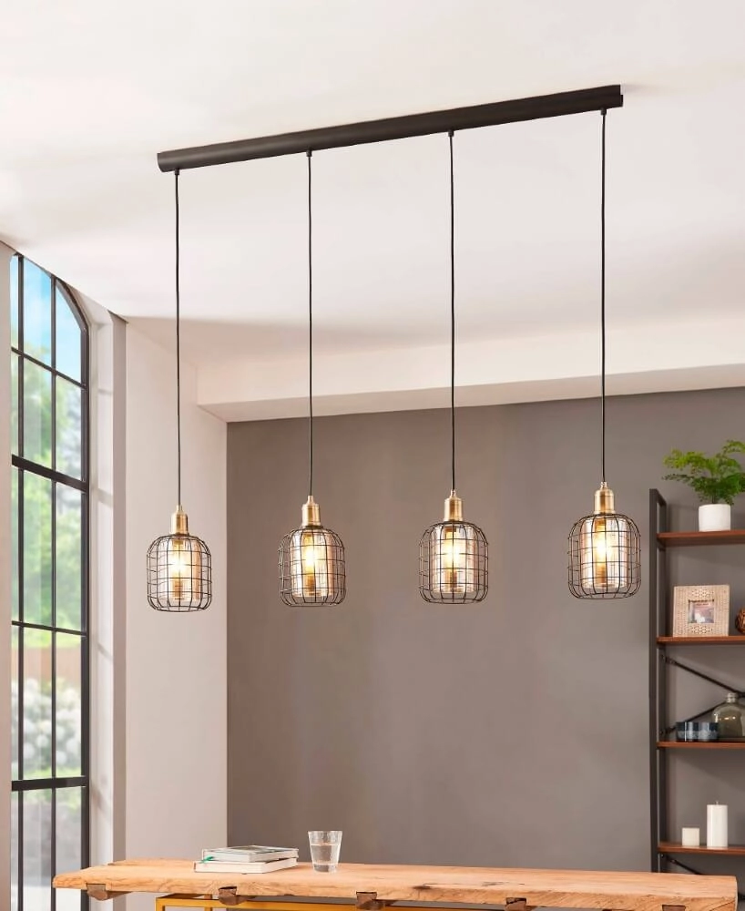 Eetkamer hanglamp Chisle met amber glas Eglo 9002759435288