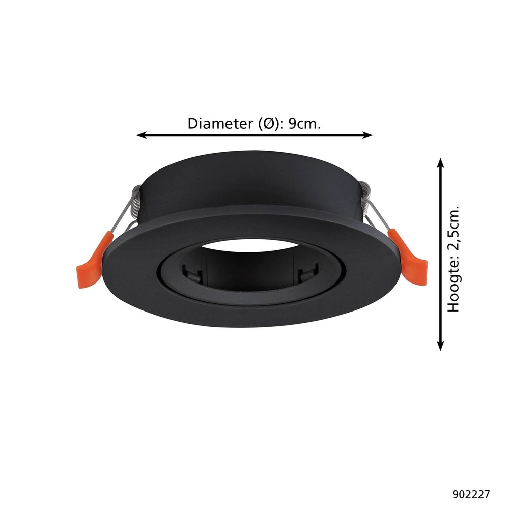 Inbouwspot Barranco zwart Ø 9cm Eglo 9008606359073
