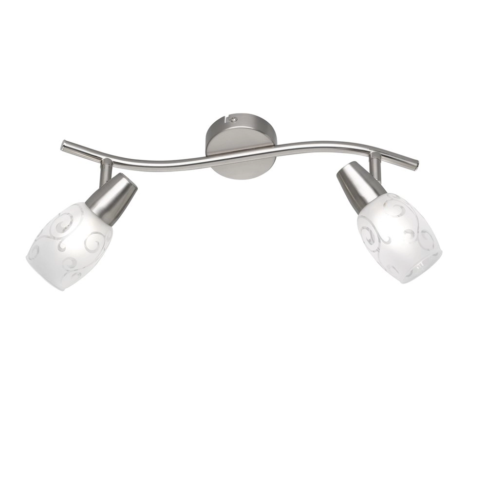 Plafondlamp Colmar 2-lichts nikkel mat