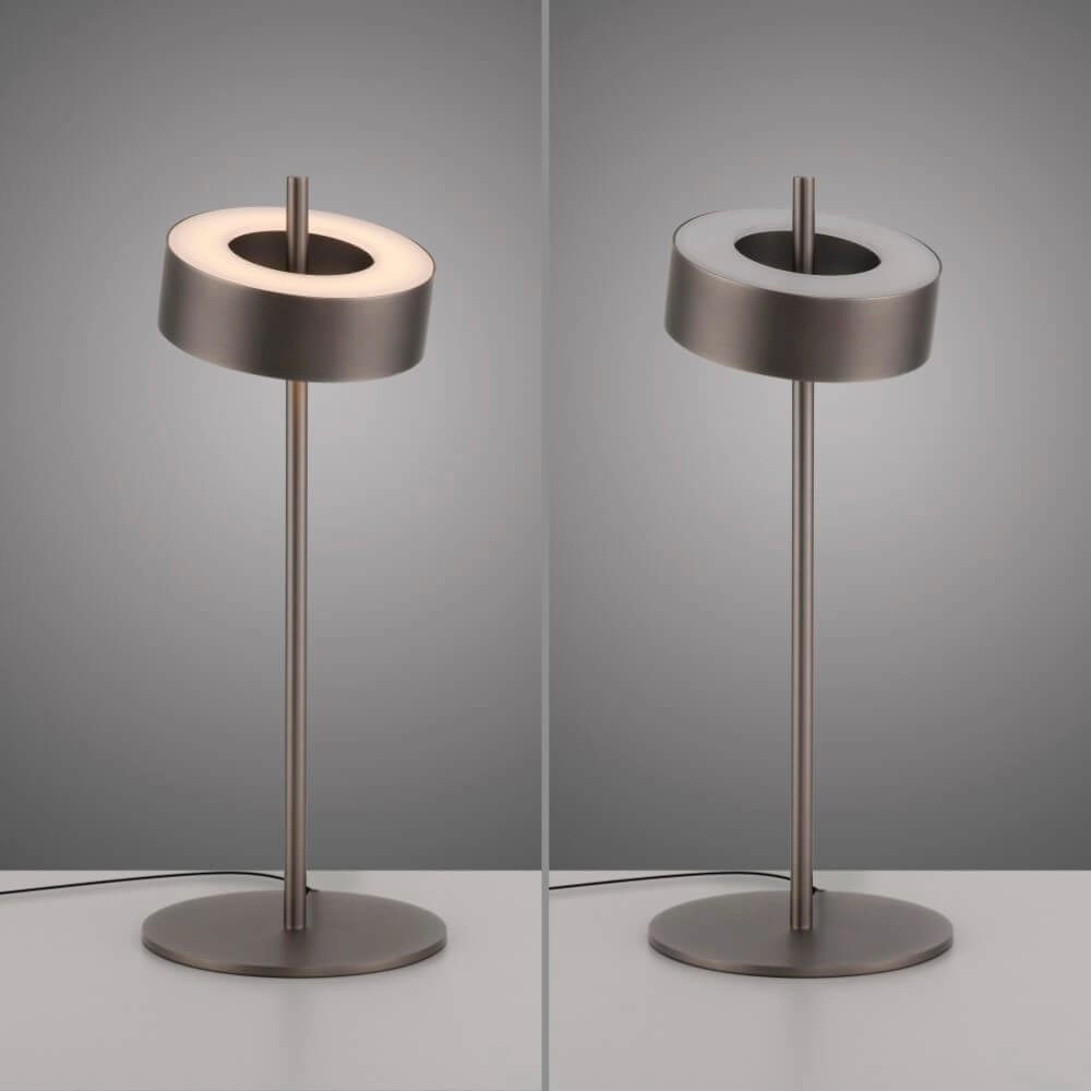 Bruine tafellamp Q-Rotate design Paul Neuhaus 4012248383216