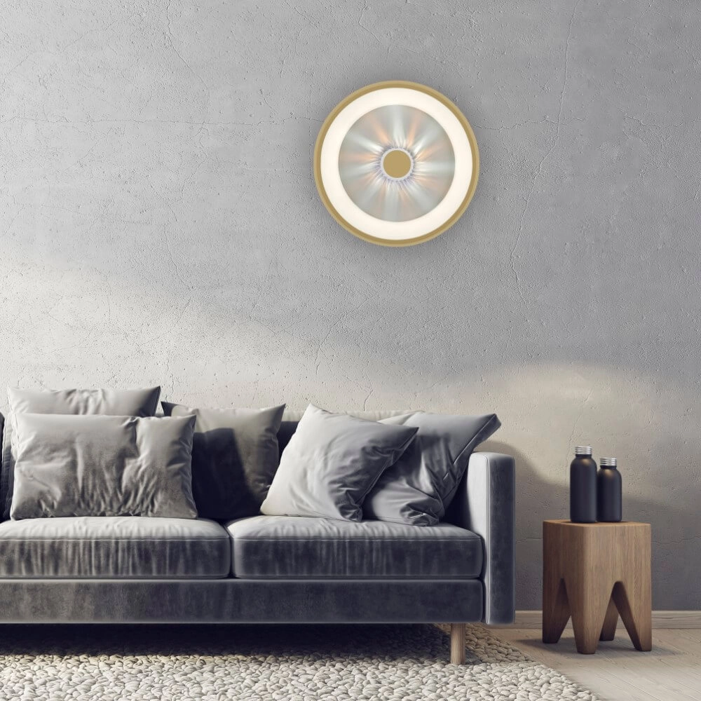 Ronde plafondlamp Vertigo messing Ø 46,5cm Just Light 4043689994716