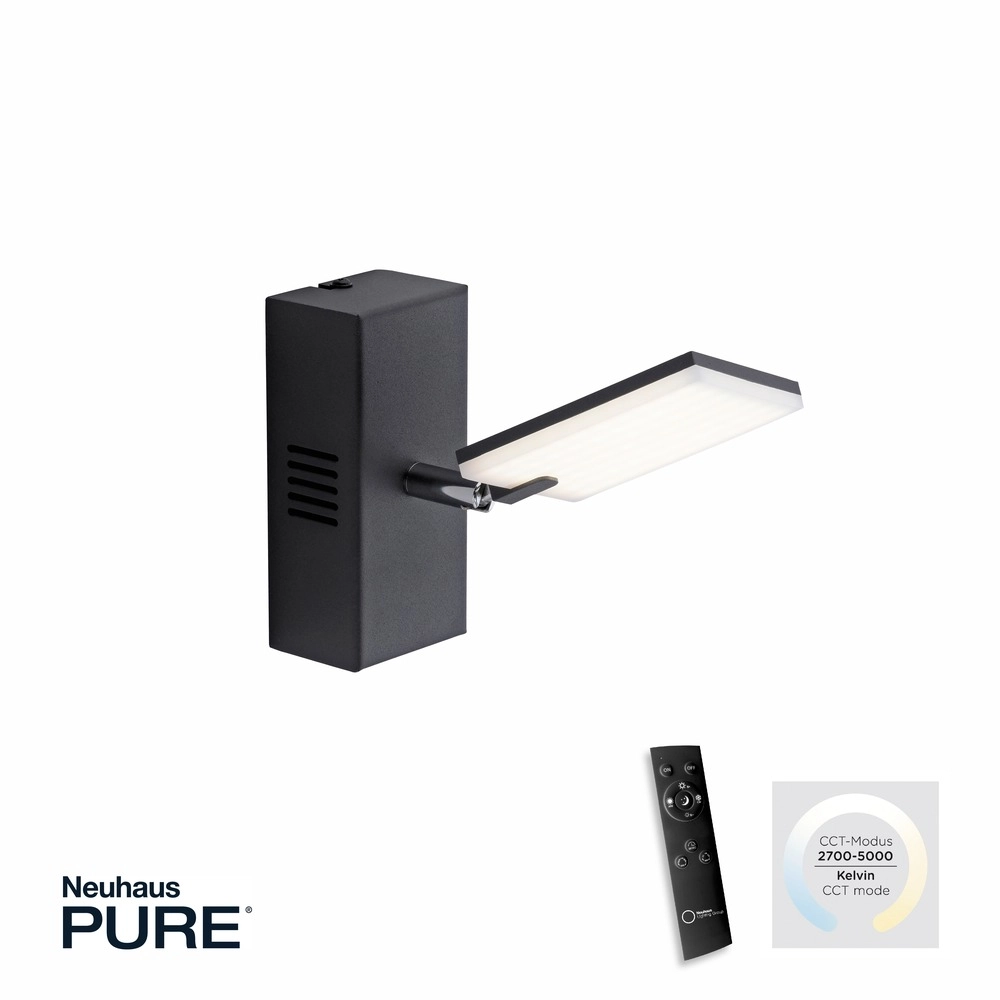 Led wandlamp Pure Mira schakelaar - black pearl Paul Neuhaus 4012248359426