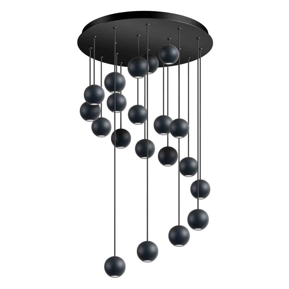 Design hanglamp Grace 20-lichts zwart ETH 8720195309123