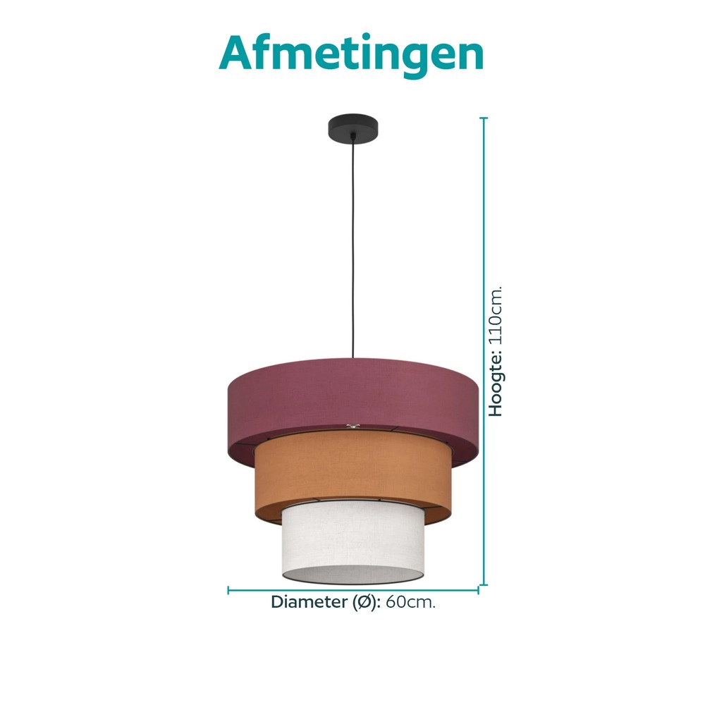 Gekleurde hanglamp Parogno Ø 50cm Eglo 9008606391745
