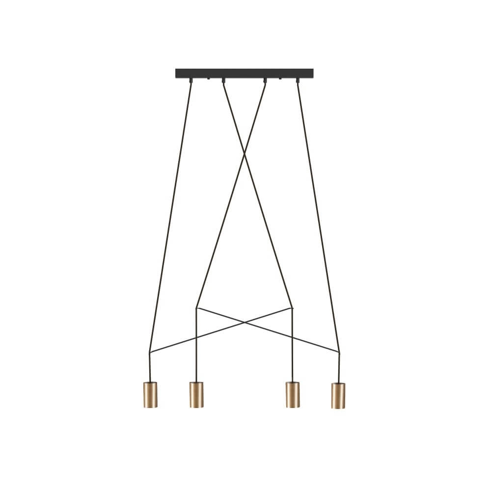 4-lichts hanglamp Imbria zwart met goud