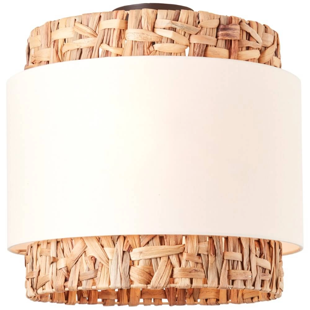 Plafondlamp Waterlilly rotan met witte stof