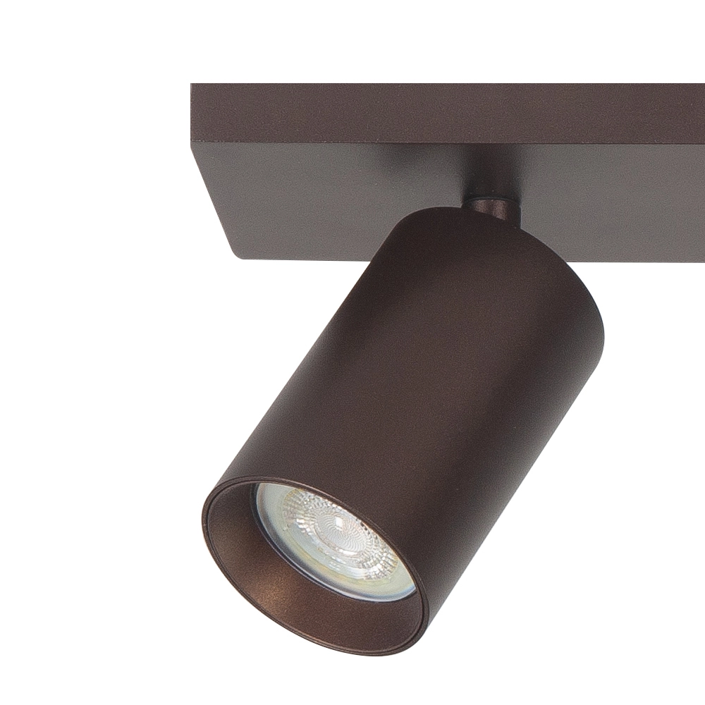 Opbouwspot Mila 2-lichts recht choco Highlight 8718379050442