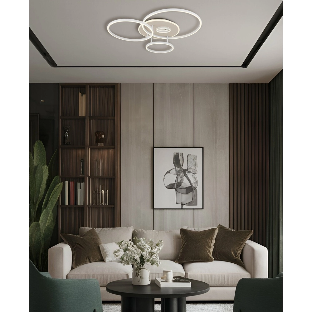 Moderne plafondlamp Invertina rond zand bruin Globo 9007371578856