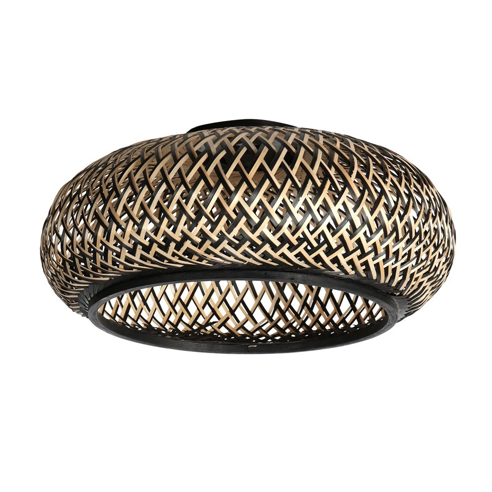 Wandlamp boog Sparkled Light rotan en zwarte kap Steinhauer 8712746182002