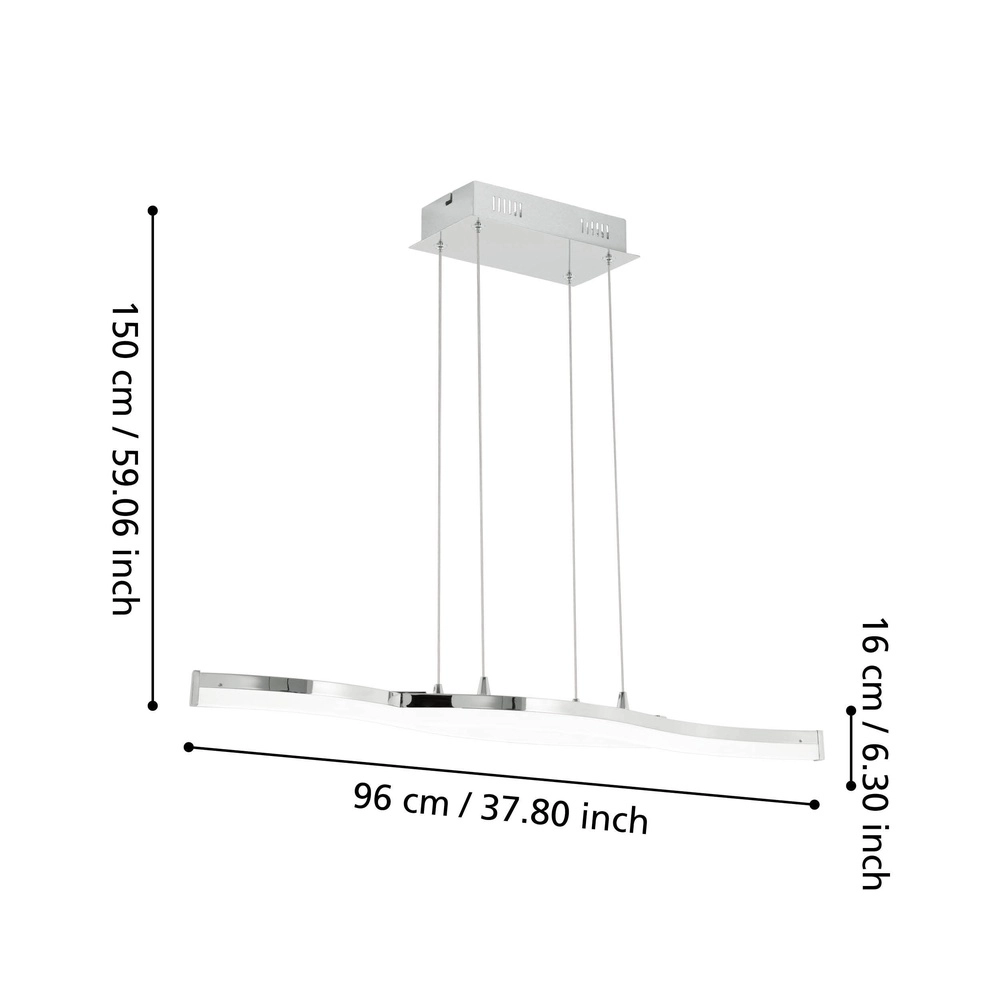 Moderne hanglamp Lasana 2 chroom Eglo 9002759961015