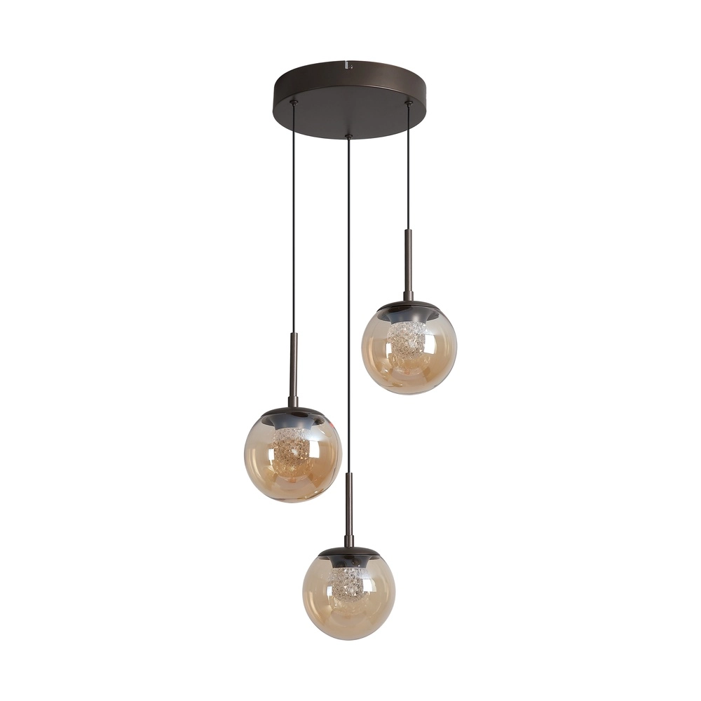Design hanglamp Solis brons Ø 35cm 3-lichts Searchlight 5,05342E+12