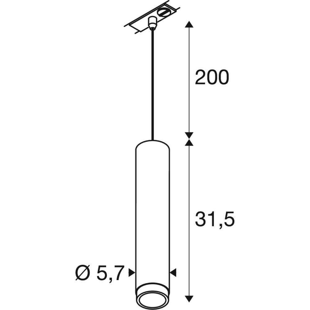 Hanglamp voor rail Grip! L wit 1-fase SLV 4024163295819