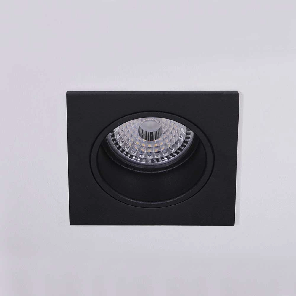 Zwarte inbouwspot Downel vierkant Artdelight 8719831730391