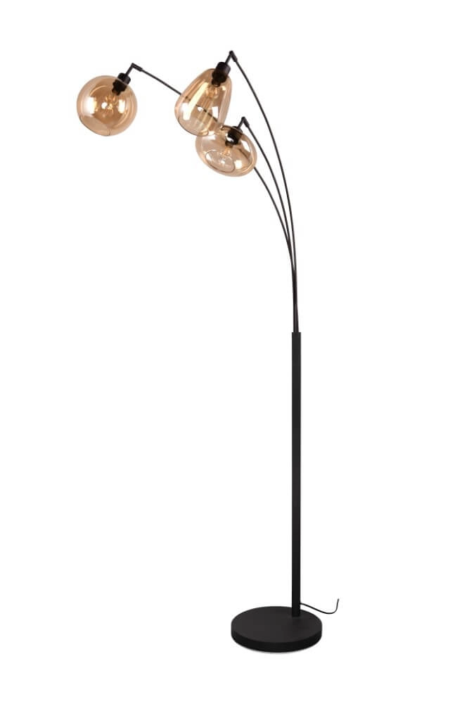 3-lichts vloerlamp Lumina met amber glas Trio 4017807597097