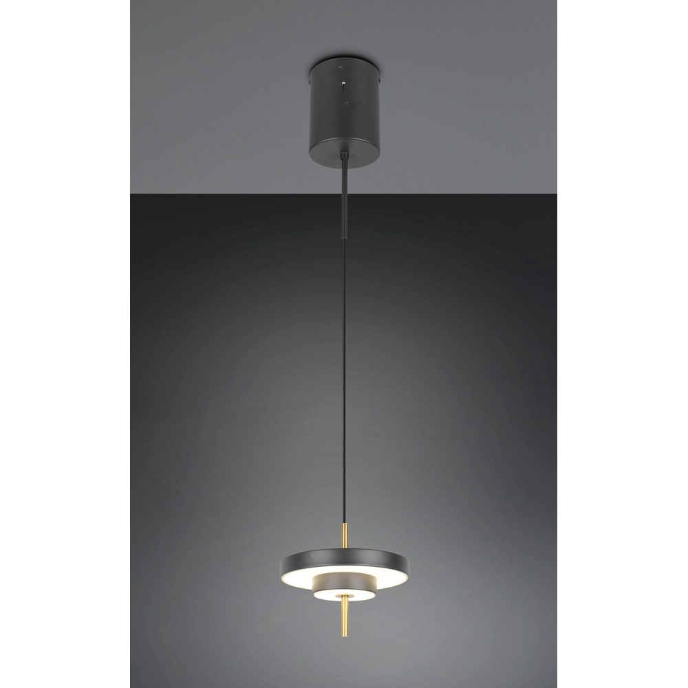 Design hanglamp Keaton zwart met goud Ø 20cm Trio 4017807653304