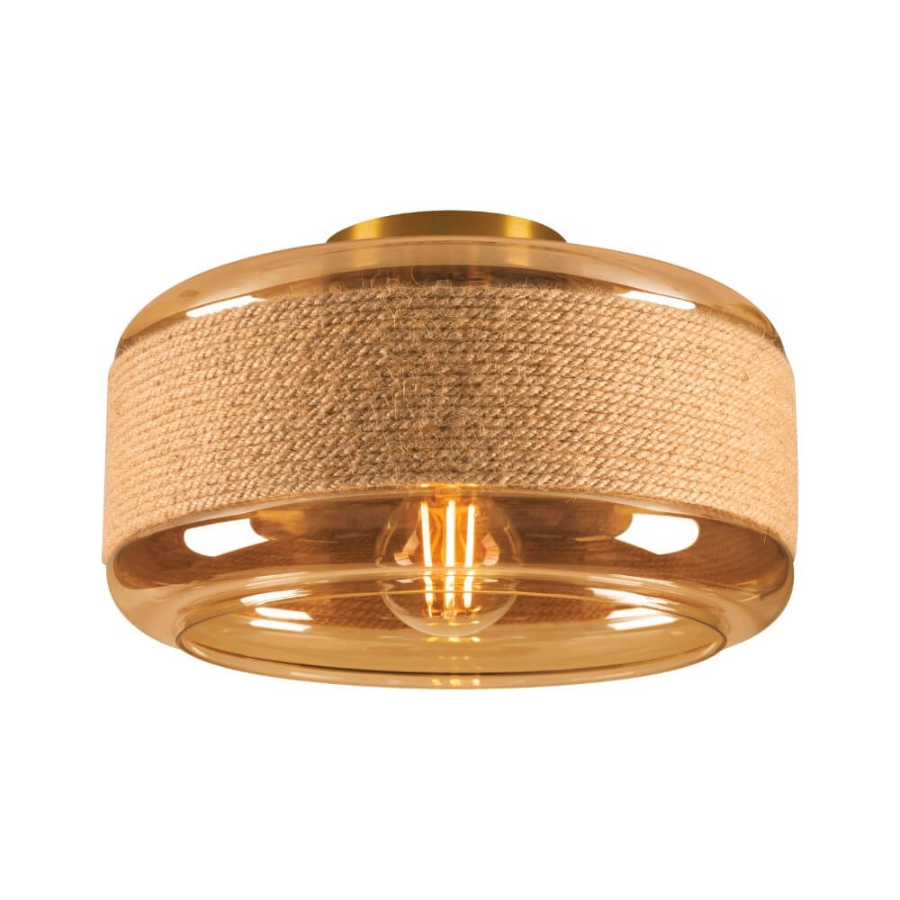 Glazen plafondlamp Pantilo Rope 27 Ø 27cm - zwart met smoke Glazen plafondlamp Pantilo Rope 27 Ø 27cm - zwart met smoke