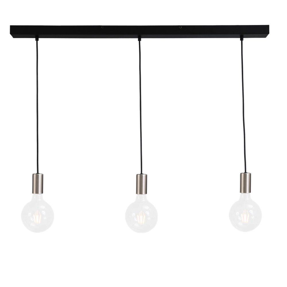 Nikkelen pendel hanglamp Concepto 3-lichts zwart met metaalgrijs Masterlight 8718121142449