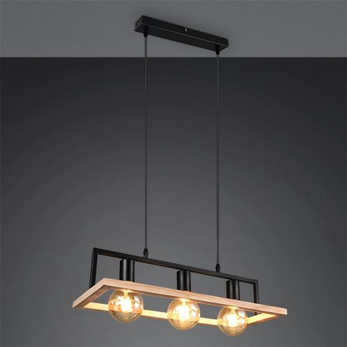 Design hanglamp Bano zwart met hout