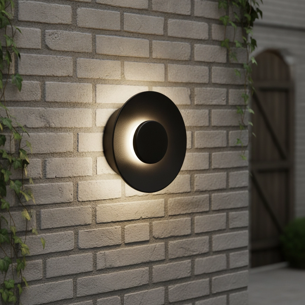 Ronde wandlamp Cico zwart