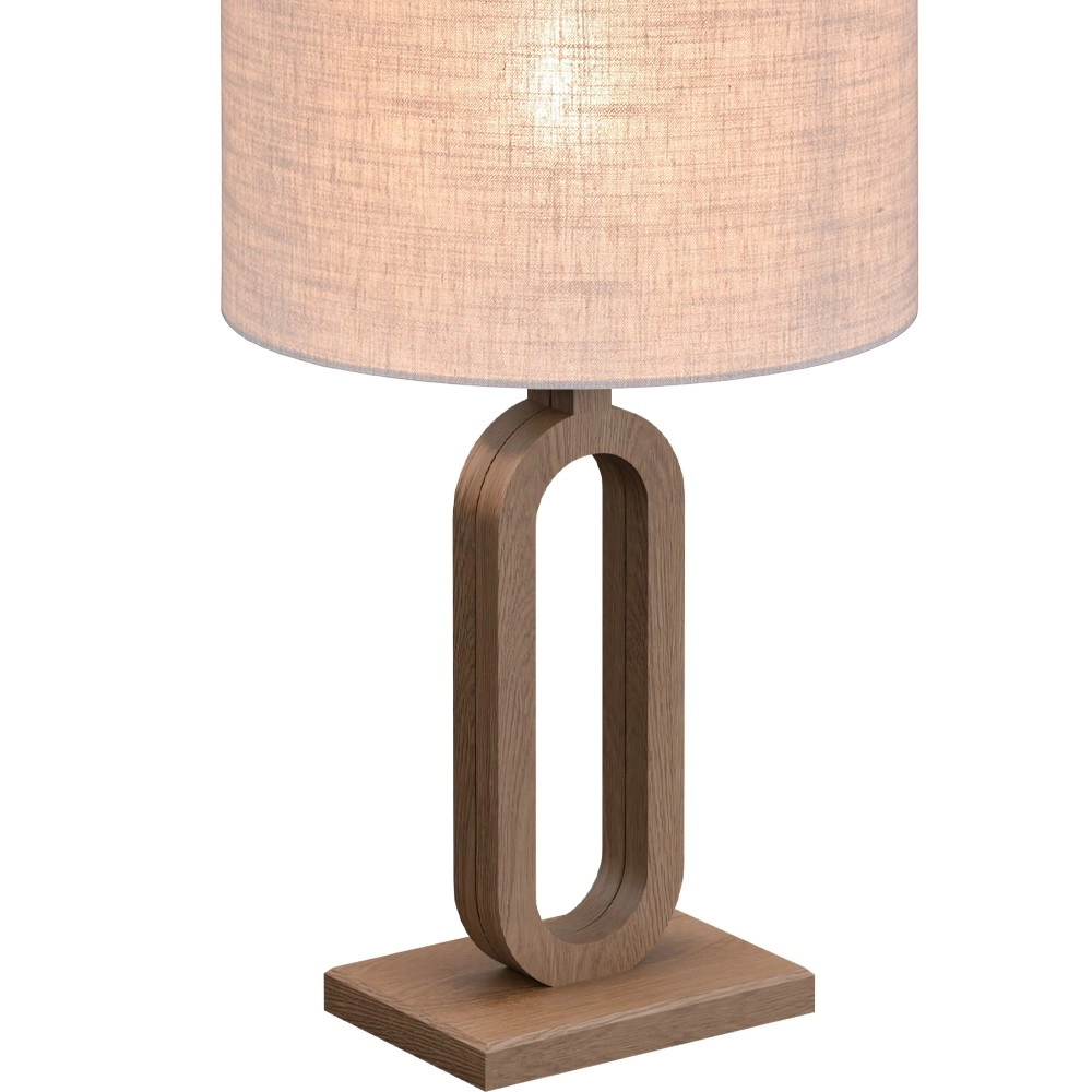Tafellamp Sino Loop 39cm donker hout Masterlight