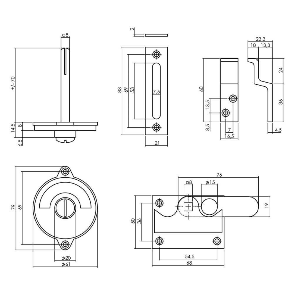 WC-overslag Tira vlak rood/groen zwart Intersteel 8714186516669