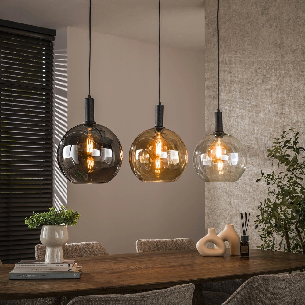 Glazen hanglamp Sfera 3x Ø 30cm - gekleurd glas