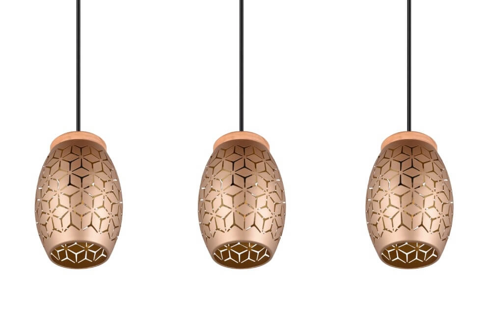 Bruine hanglamp Bidar 3-lichts Trio 4017807579031