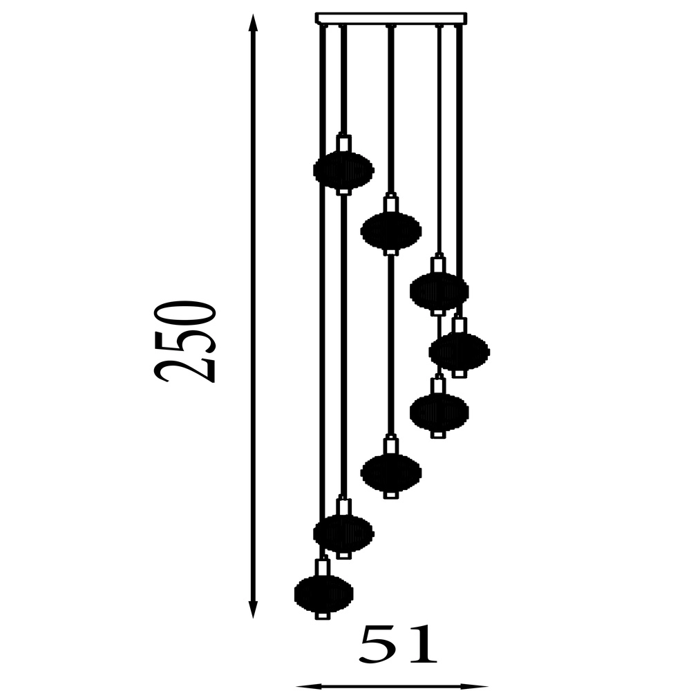 Design hanglamp Luminique 8-lichts Searchlight 5053423297200