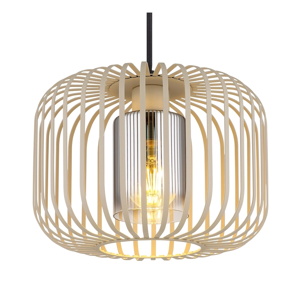 1-lichts hanglamp Alfred zand bruin Ø 28cm Globo 9007371528615