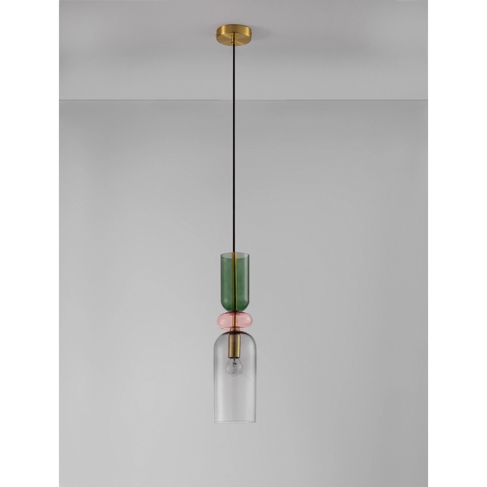 Gekleurde hanglamp Murano lichtgrijs Lyora 5212017434210