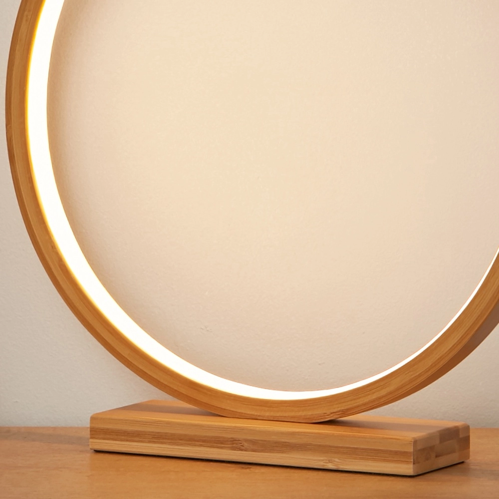 Ronde tafellamp Malibu hout Searchlight 5053423311456