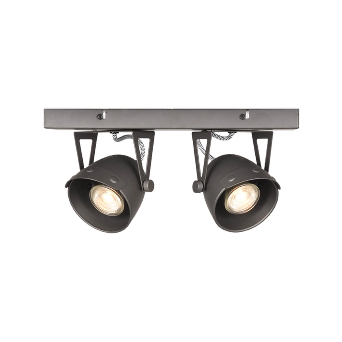 Industriële spot Cap led 2-lichts grijs