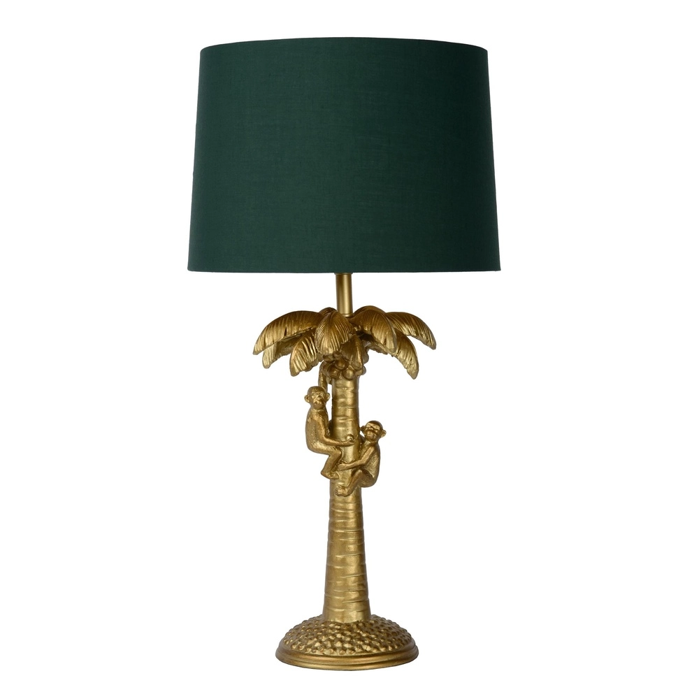 Tafellamp Extravaganza Coconut goud met groene kap
