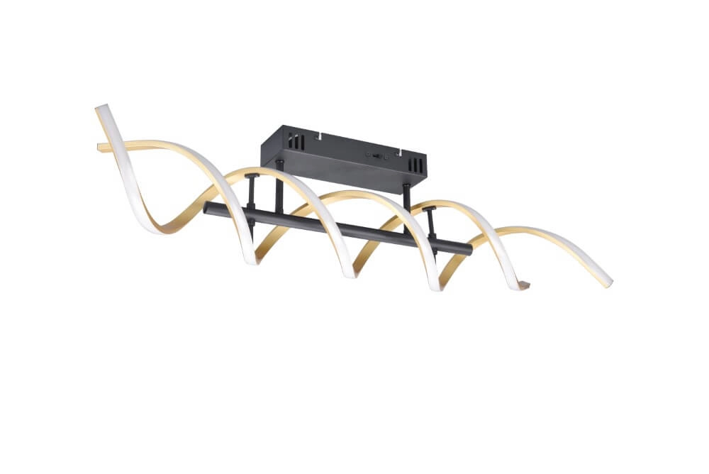 Design plafondlamp Sequence zwart met goud Trio 4017807540758