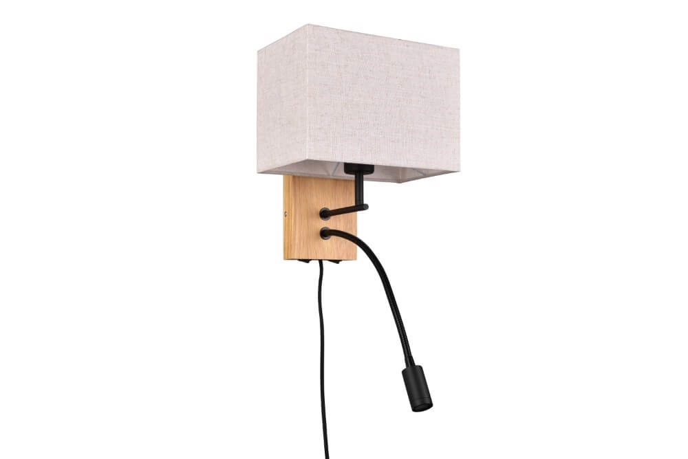 Landelijke wandlamp Nilam rechthoekige kap