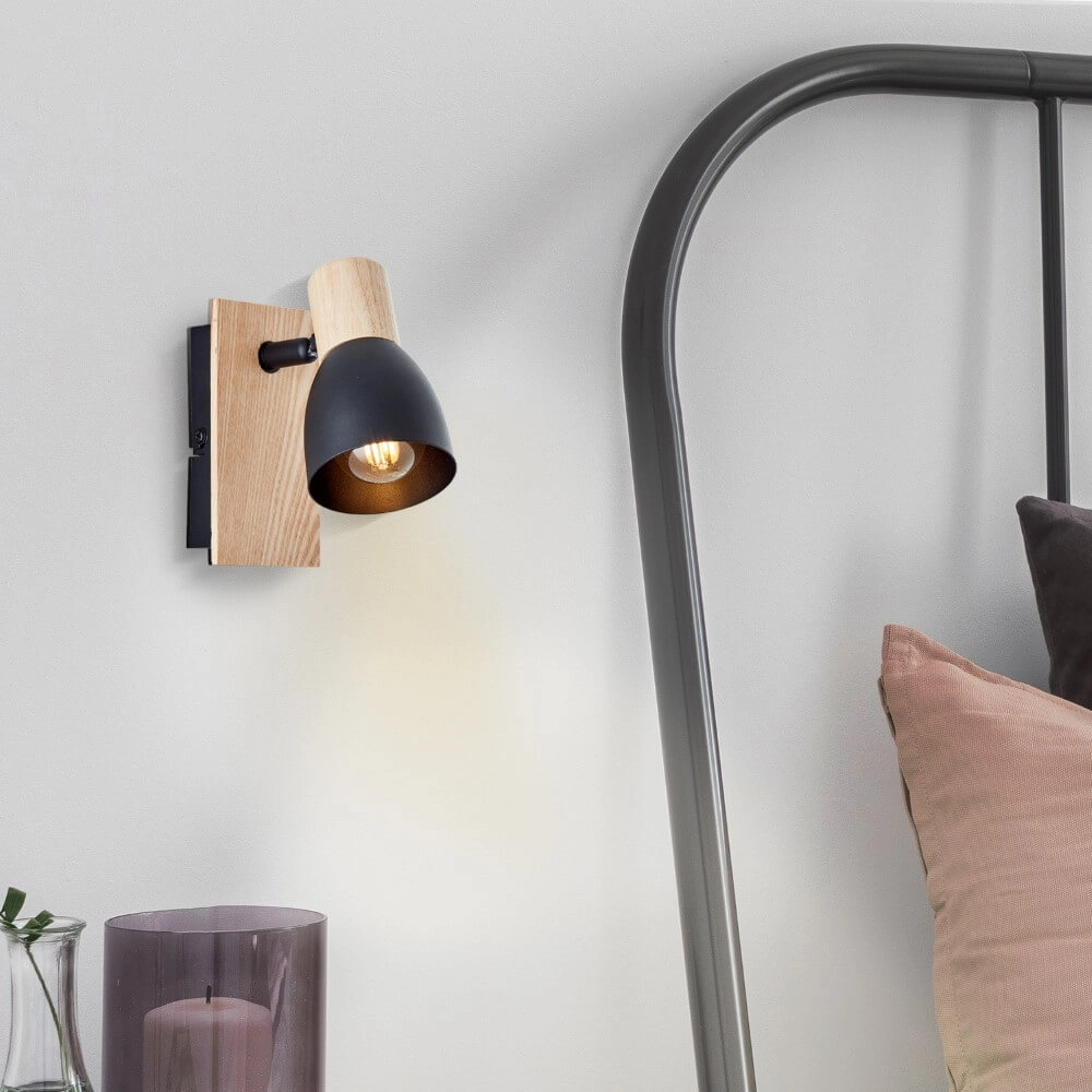 Wandlamp Daintree zwart Brilliant 4004353408663
